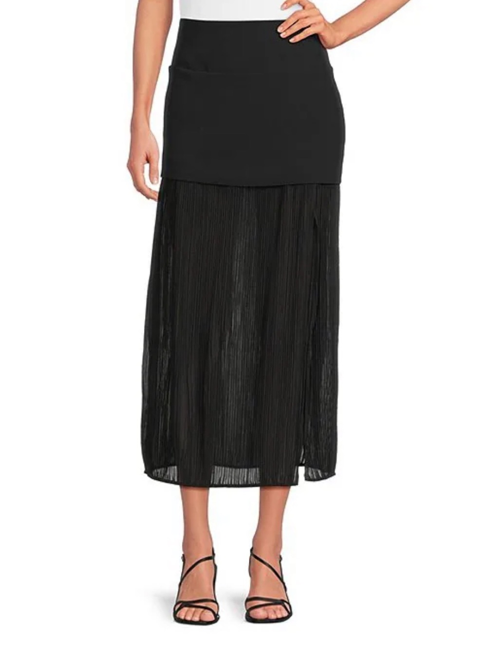NWT IRO Cinna Woven Pleated Side Slit Midi Skirt